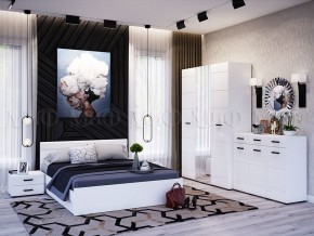 НЭНСИ NEW Кровать 1,6 м с ПМ (Белый глянец холодный/Белый) в Соликамске - solikamsk.mebel-74.com | фото